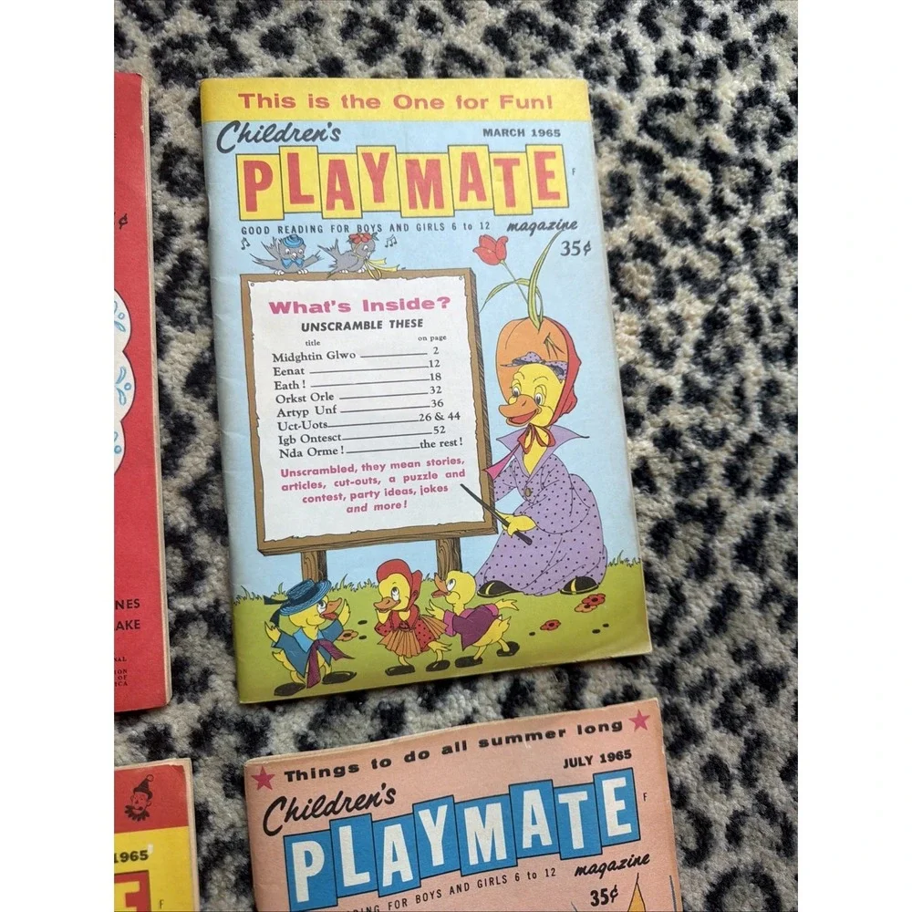 VTG Lot of 8 Children's Playmate Magazines 1965 (no Nov,Dec) Puzzles Great Pics